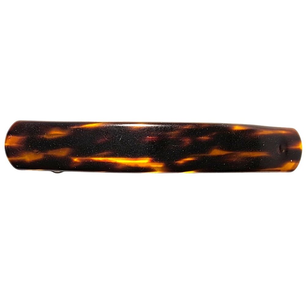 Tortoise Shell Barrette Metal Hair Accessory Vtg Goody classic retro neutral